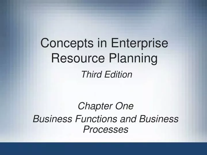concepts in enterprise resource planning third edition n.