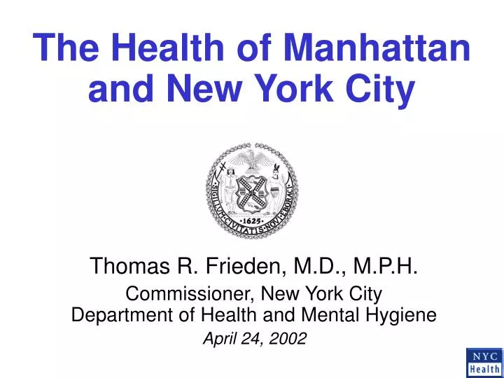 the health of manhattan and new york city n.