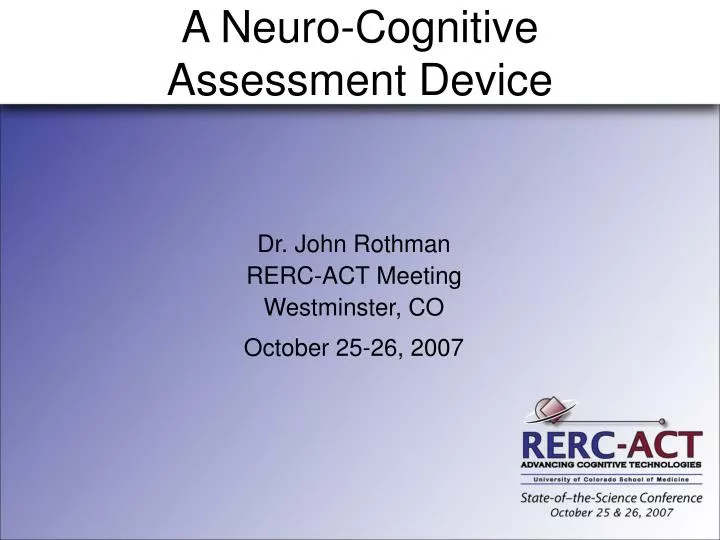 a neuro cognitive assessment device n.