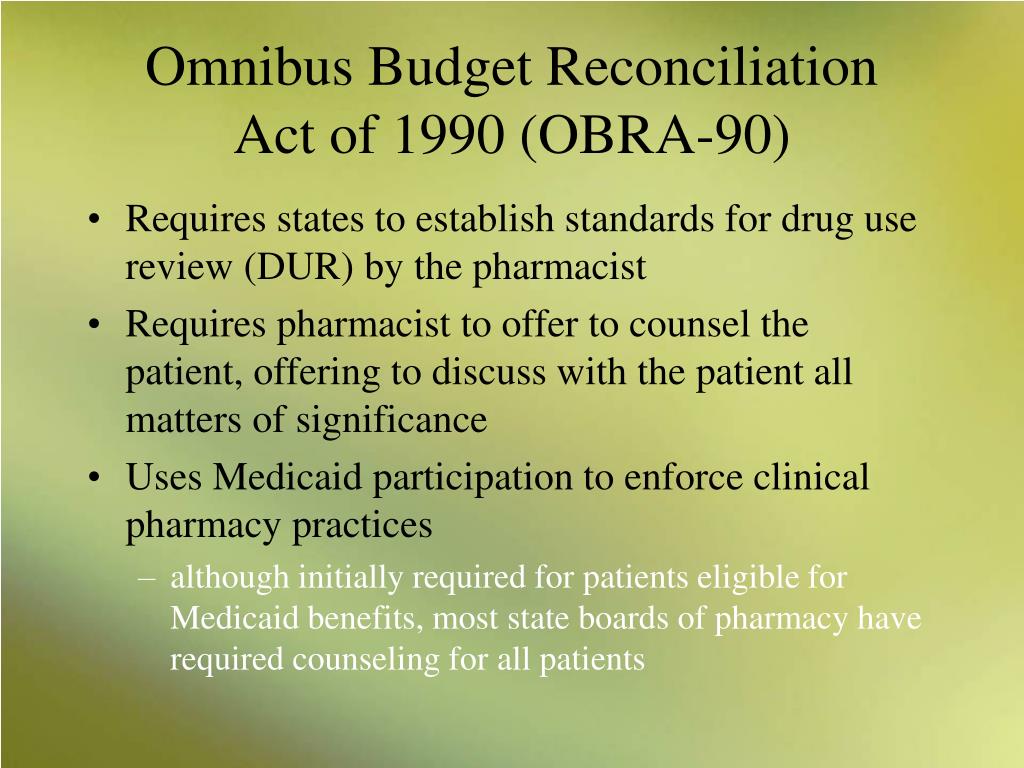 The Counseling Requirements Of The Omnibus Budget