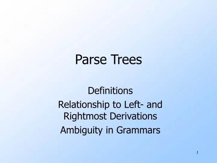 parse trees n.