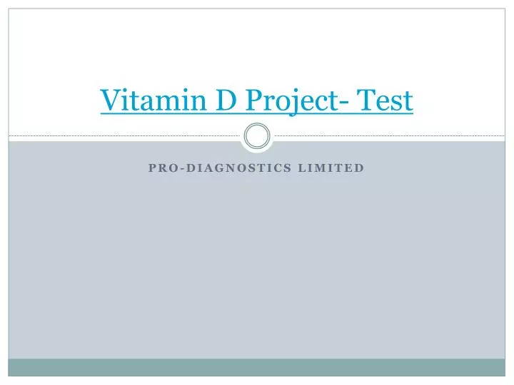 vitamin d project test n.