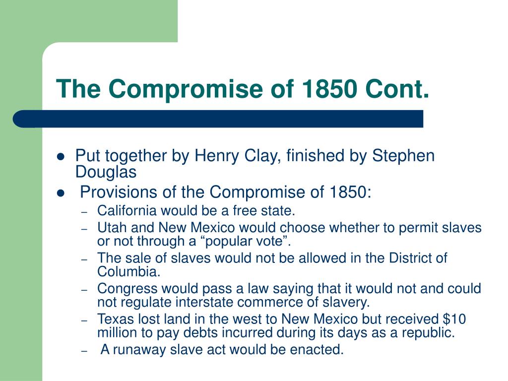 what does the word compromise of 1850 mean