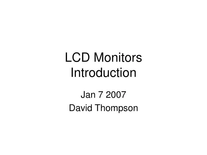 lcd monitors introduction n.