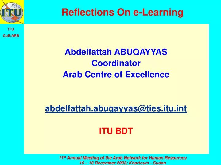 reflections on e learning n.