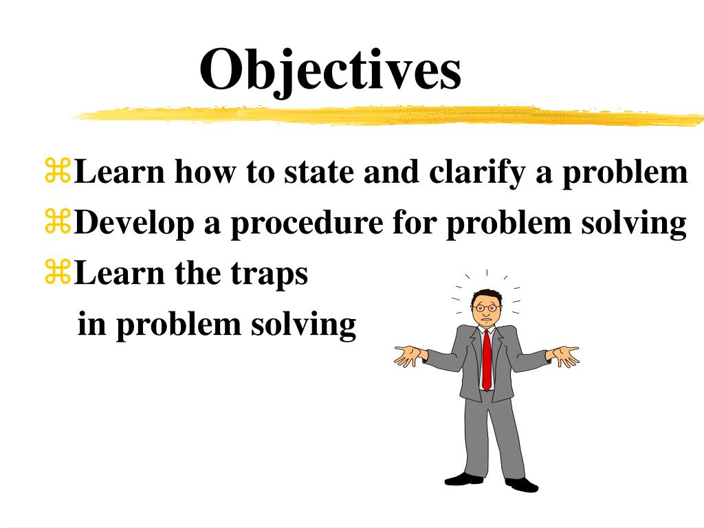 learning objectives for problem solving