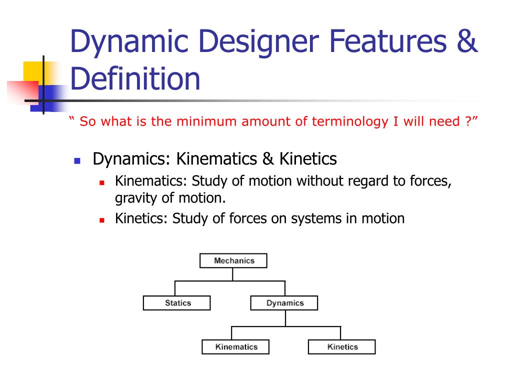 Kinematics and Kinetics. Dynamic Design.