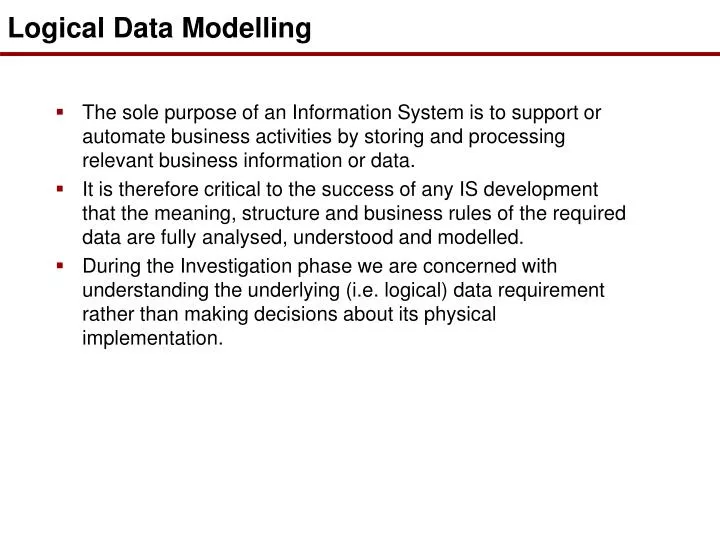 logical data modelling n.