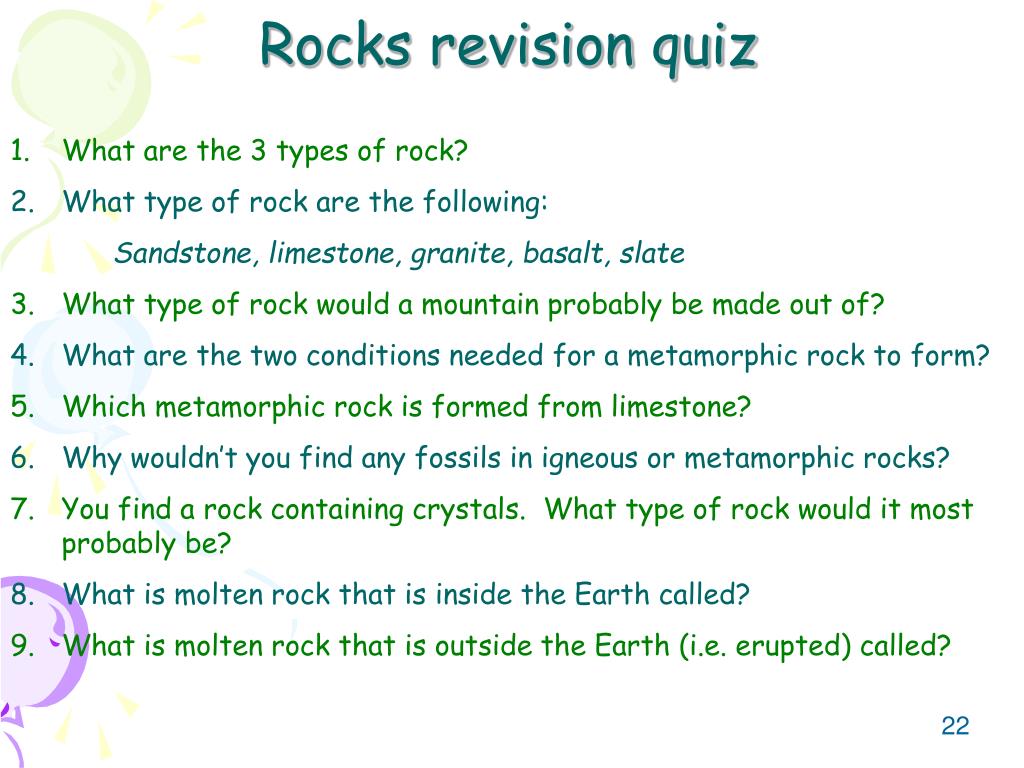 critical thinking questions about rocks