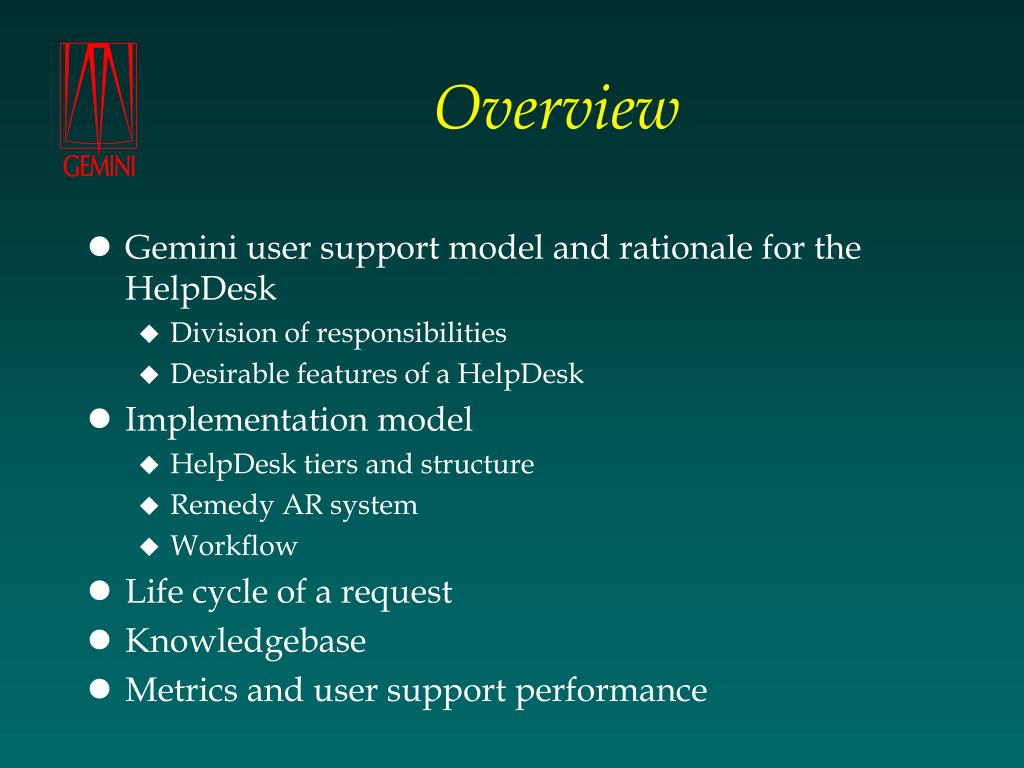 Ppt Distributed User Support And The Gemini Observatory Helpdesk