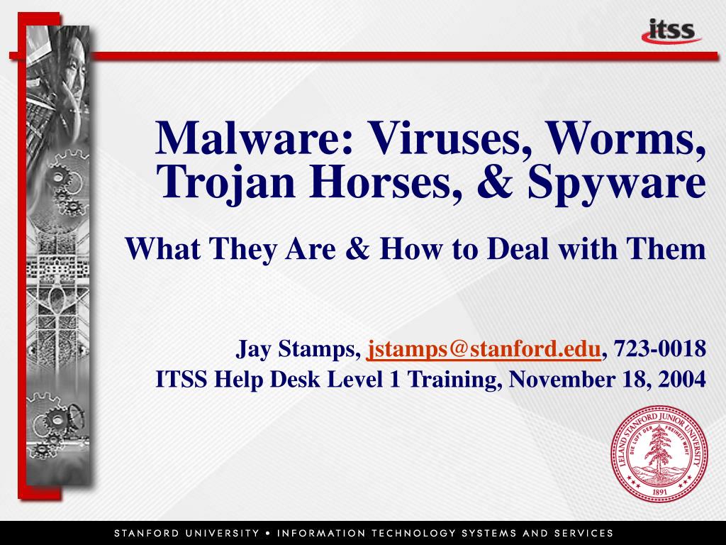 Ppt Malware Viruses Worms Trojan Horses Spyware What They