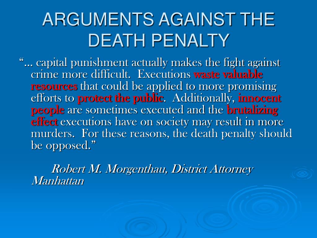 death sentence arguments against