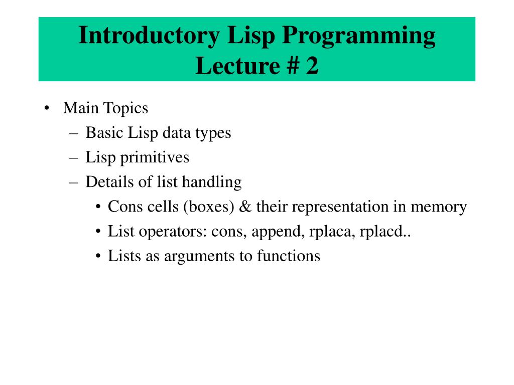 presentation programming lisp