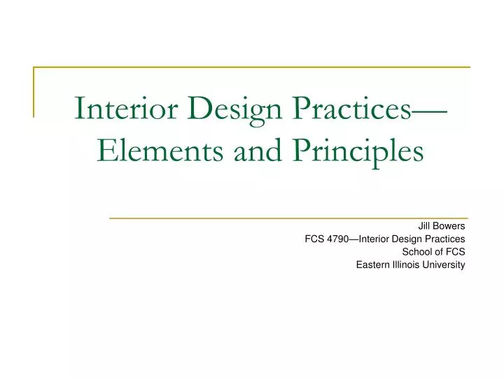 interior design practices elements and principles n.
