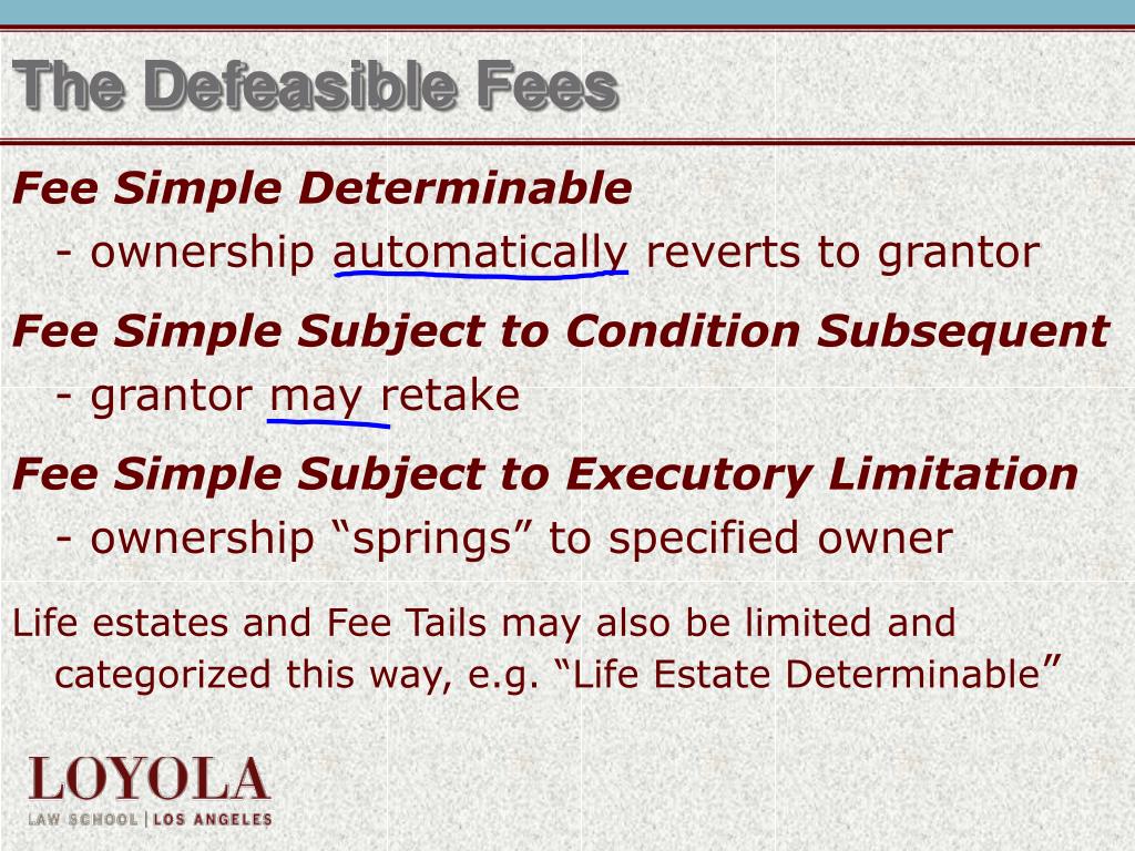 fee simple absolute defeasible