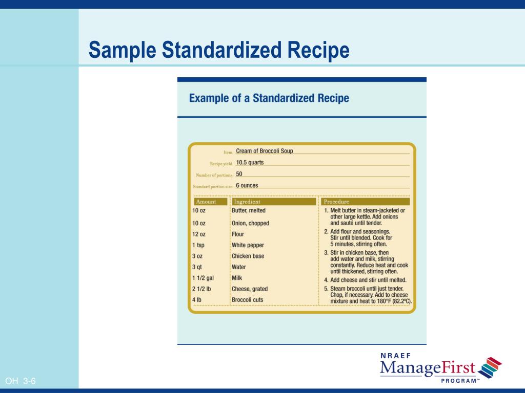 Ppt Using Standardized Recipes To Determine Standard Portion
