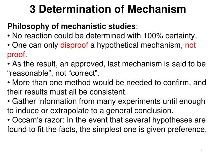 3 determination of mechanism n.