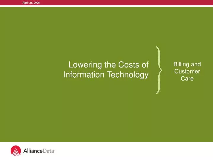 lowering the costs of information technology n.