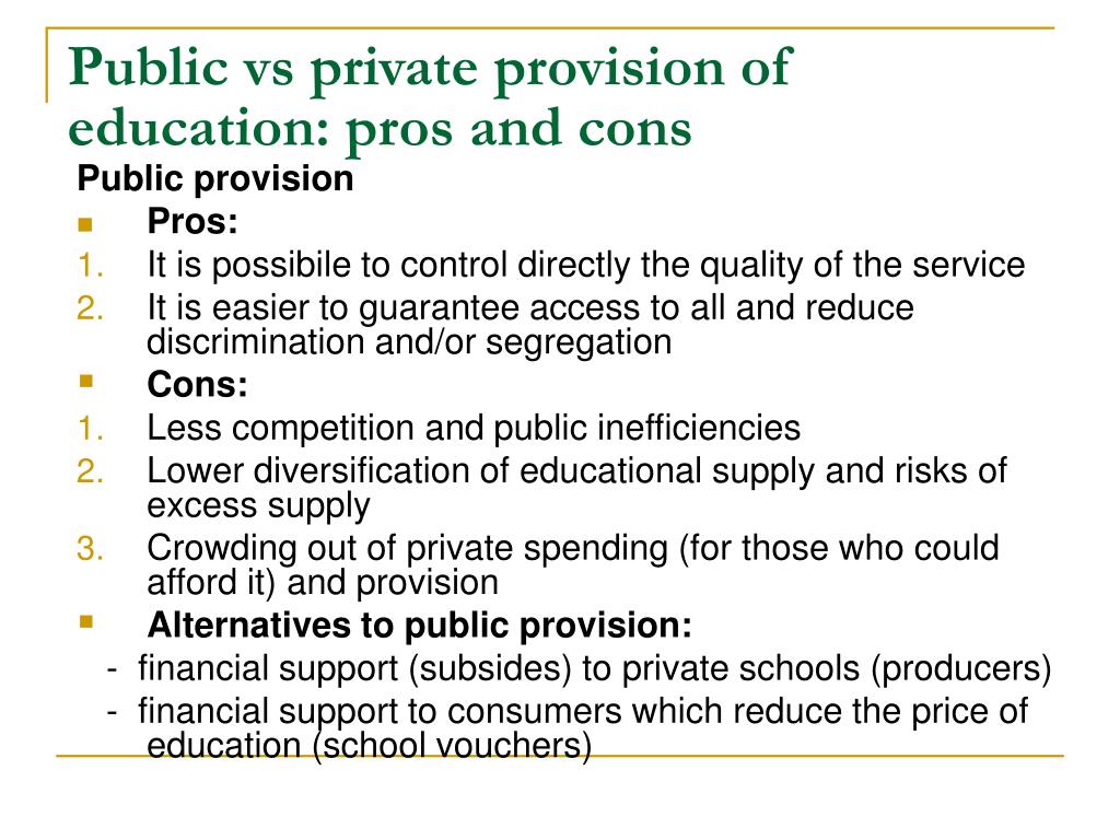 The Pros And Cons Of Private Education