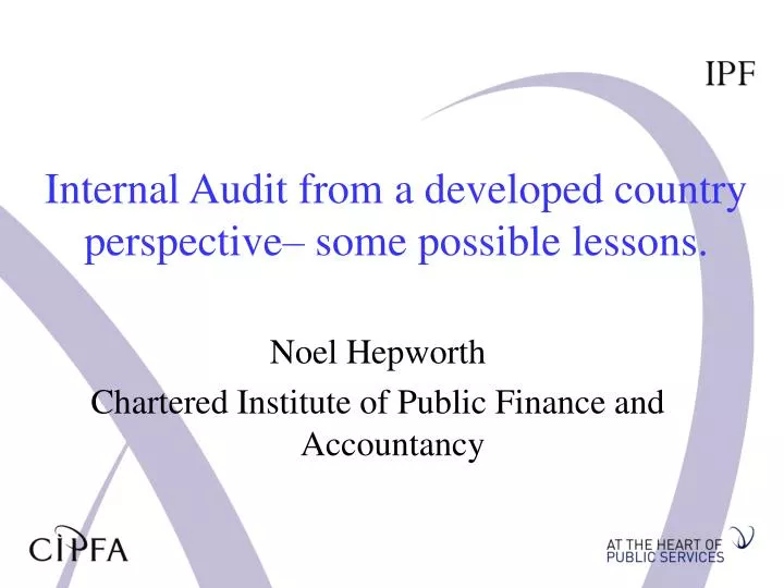 internal audit from a developed country perspective some possible lessons n.
