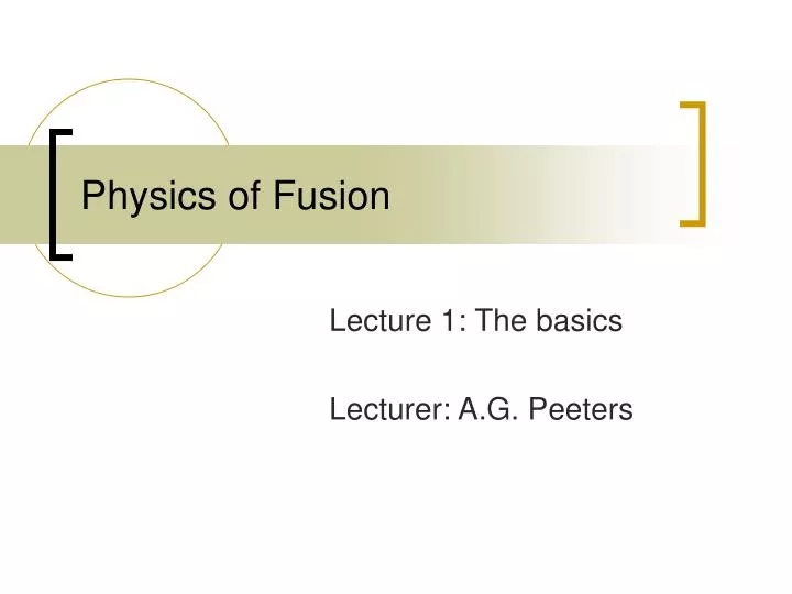 physics of fusion n.