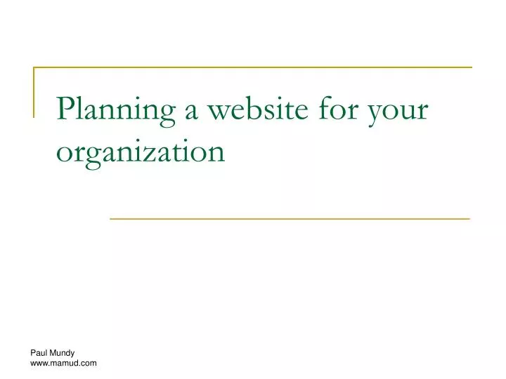 planning a website for your organization n.