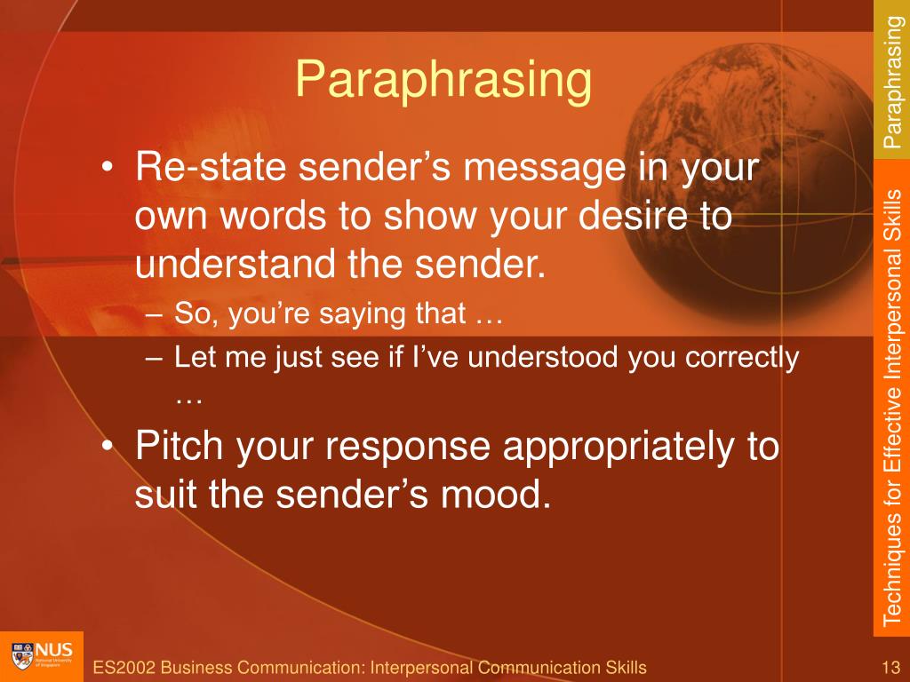 define paraphrasing in communication