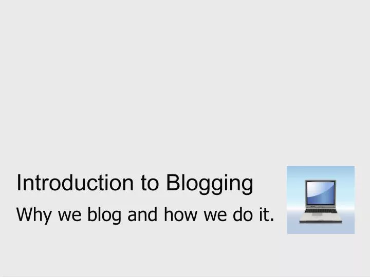 introduction to blogging n.