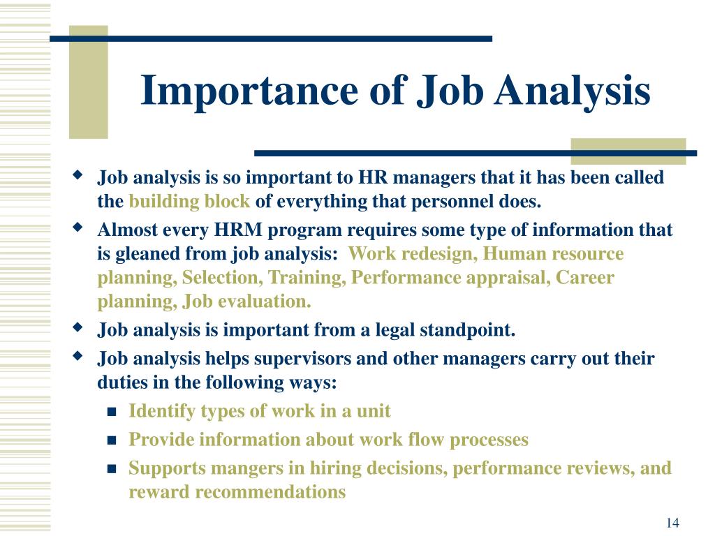 Importance of job analysis in hr planning