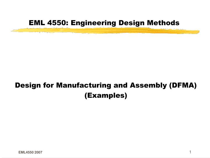 eml 4550 engineering design methods n.