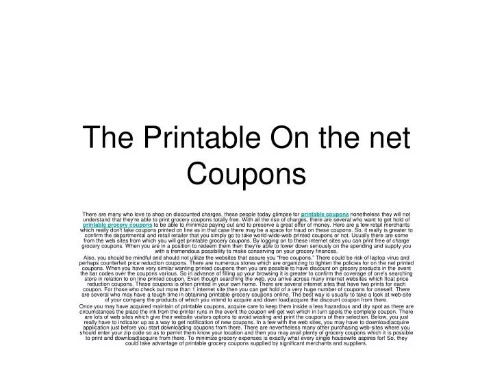 PPT - printable coupons PowerPoint Presentation, free download - ID:255414