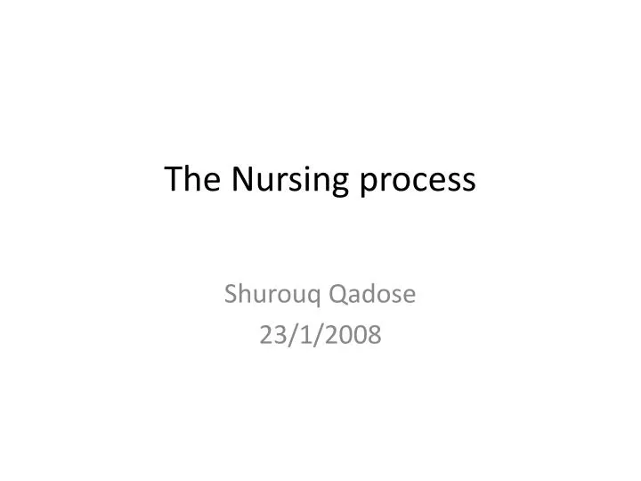 the nursing process n.