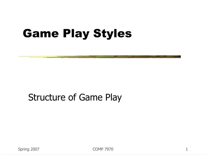 game play styles n.