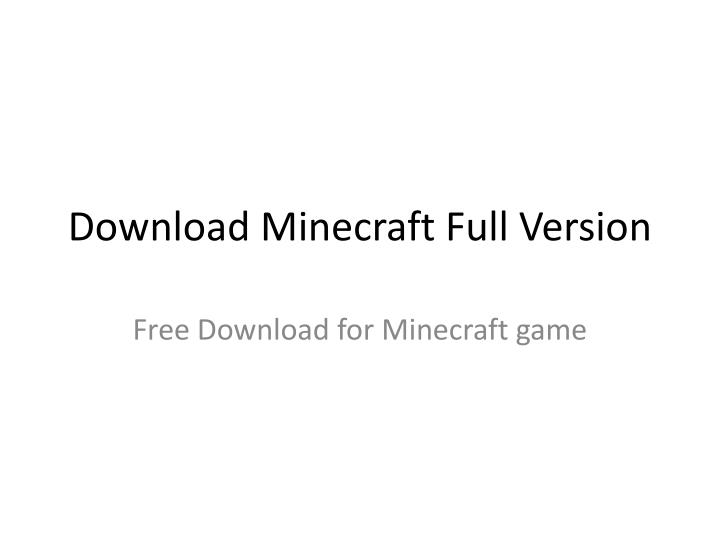 download minecraft full version n.
