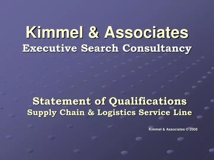 kimmel associates executive search consultancy n.