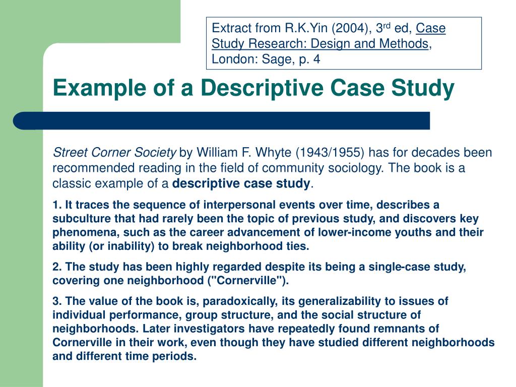are case studies descriptive research
