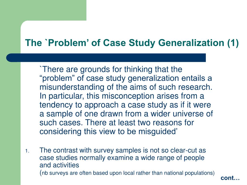 case study generalisation theory