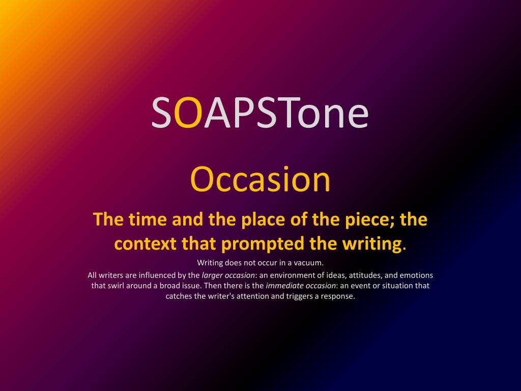 PPT SOAPSTone PowerPoint Presentation, free download ID256313