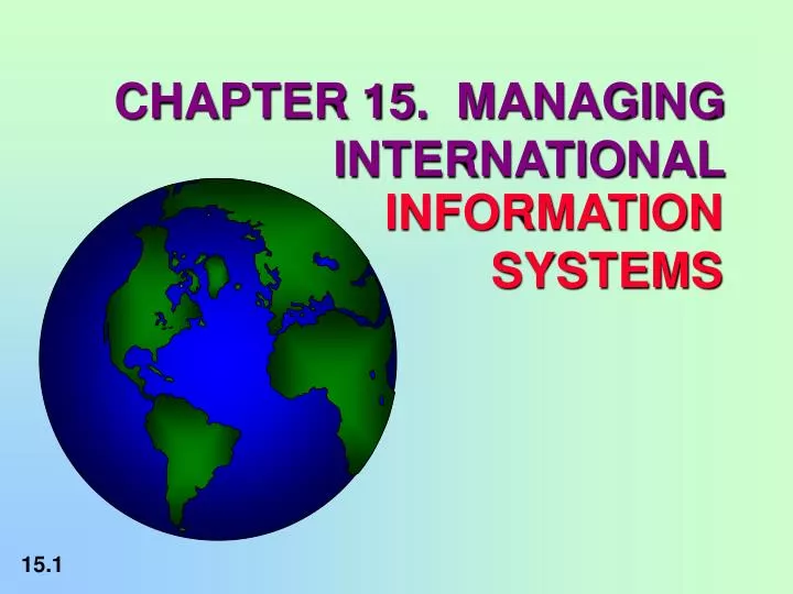 chapter 15 managing international n.