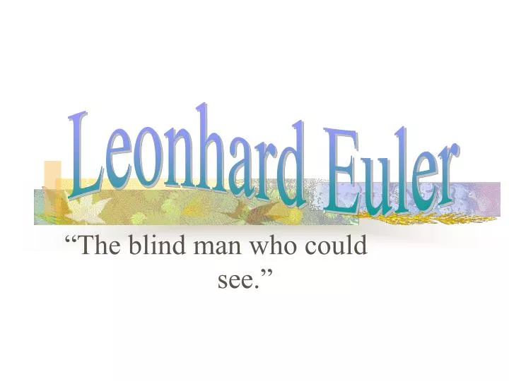 the blind man who could see n.