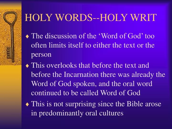 holy words holy writ n.