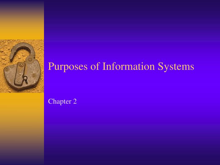 purposes of information systems n.