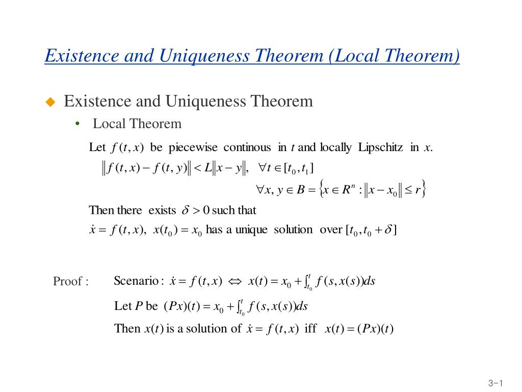PPT - Existence and Uniqueness Theorem (Local Theorem) PowerPoint ...