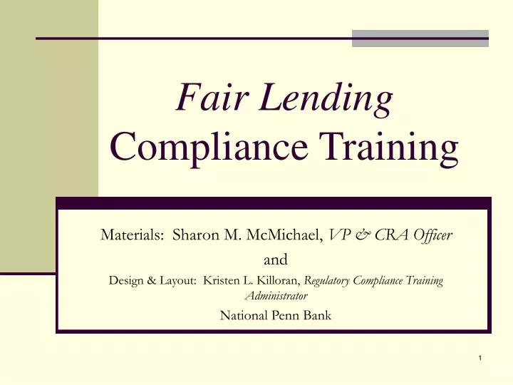 fair lending compliance training n.