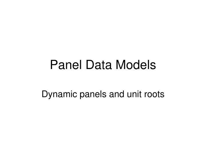 panel data models n.