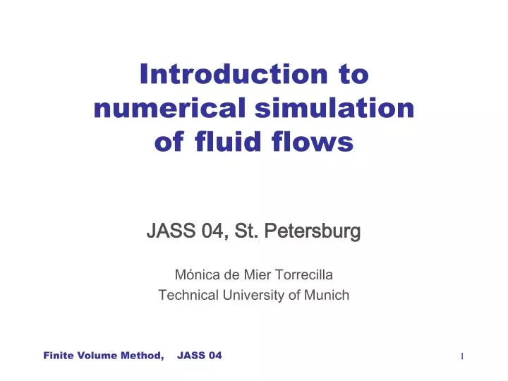 introduction to numerical simulation of fluid flows n.