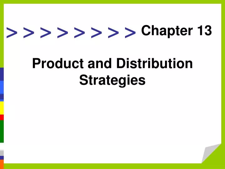 product and distribution strategies n.