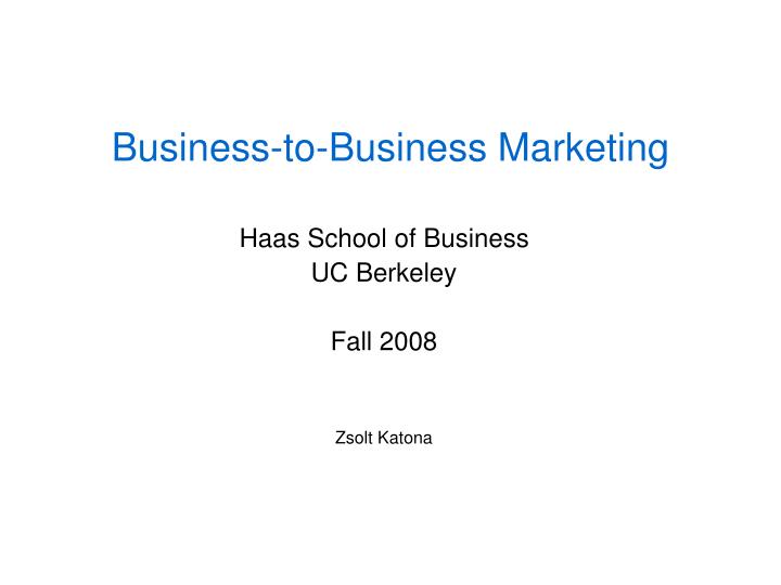 business to business marketing n.