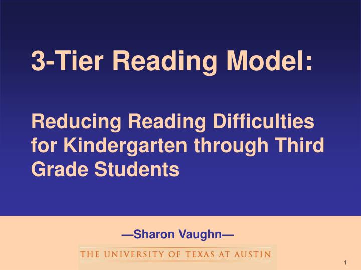 3 tier reading model reducing reading difficulties for kindergarten through third grade students n.