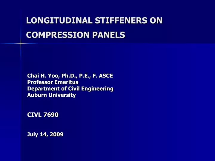 longitudinal stiffeners on compression panels n.